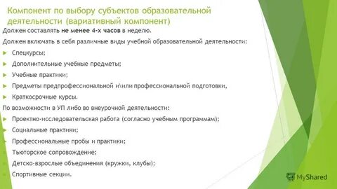 Вариативный компонент