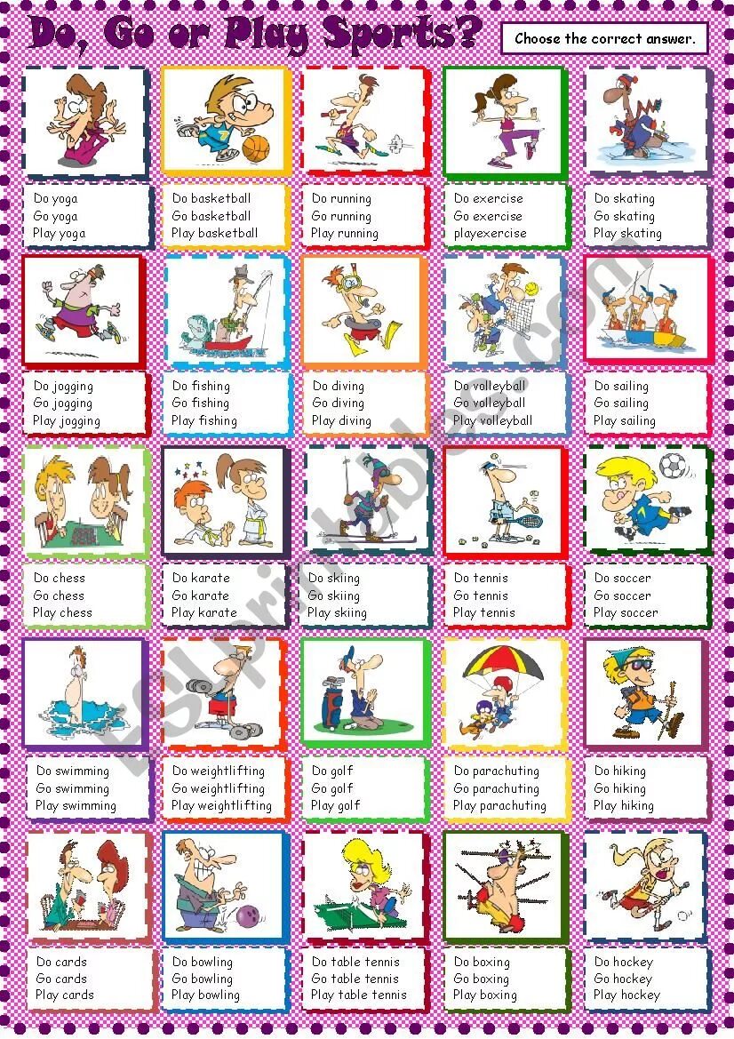 Do play go exercise. Do play go с видами спорта worksheets. play do or go упражнения. do play go с видами спорта exercises. do play worksheets.