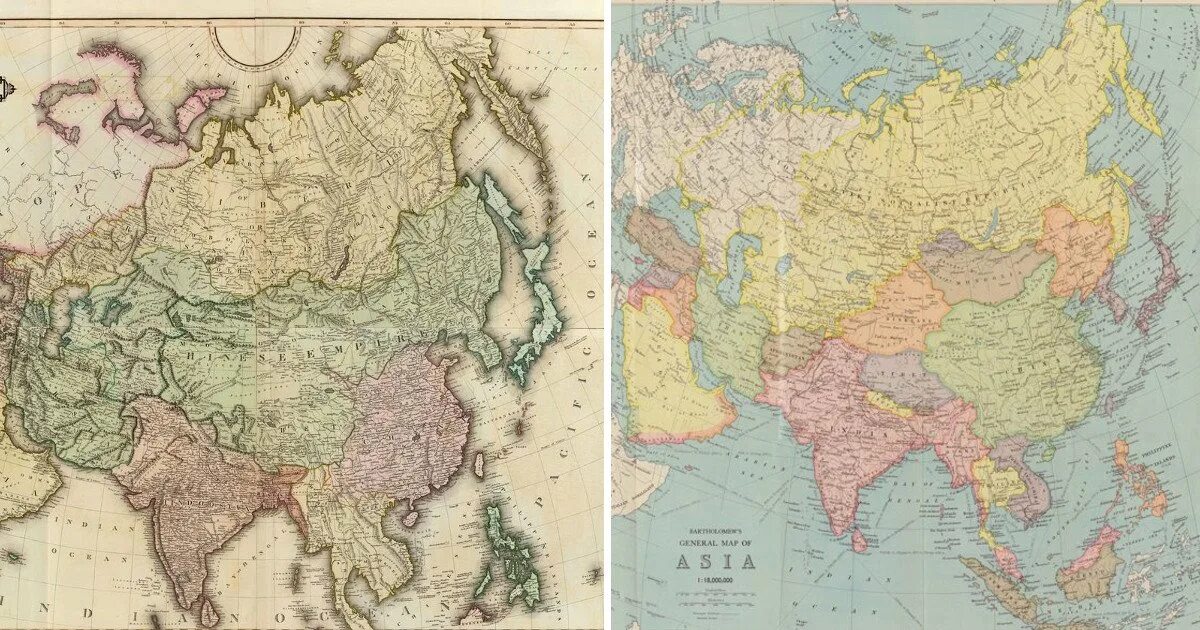 Карта Азии 1820 года. Исторические карты Азии. Азиатская Россия карта.