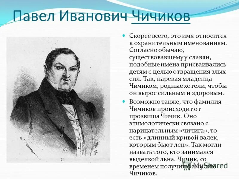 Гоголь мертвые души Чичиков. Чичиков мертвые души портрет. Говорящая фамилия чичикова