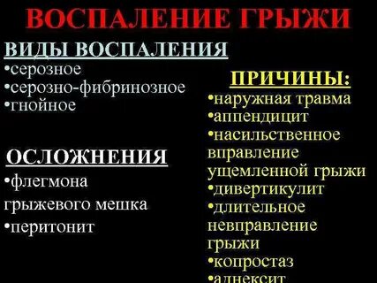 Воспаление грыжи