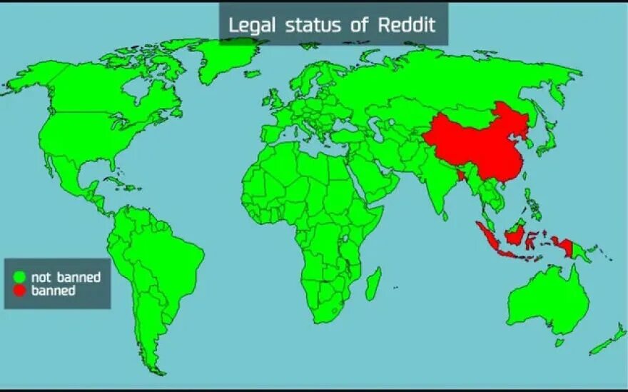 Красная карта мир. Blocked countries