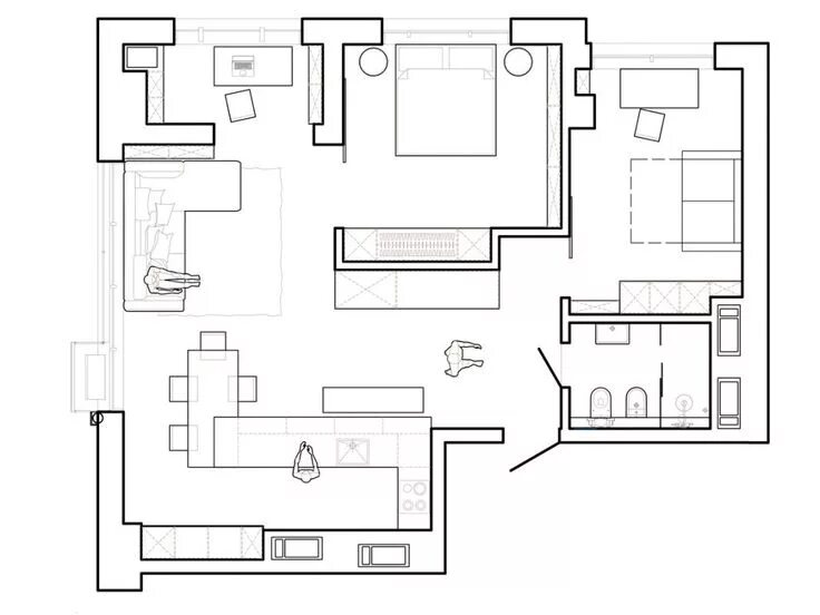 Чертеж квартиры вид сверху kitnet Plantas de casas pequenas, Planos de construção de casa, Planta de quitin
