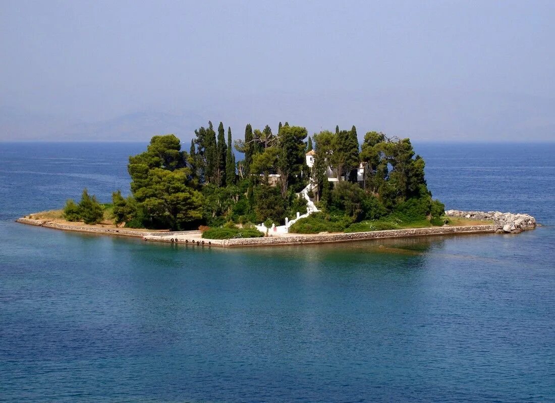 Остров Понтикониси Керкира Греция. «Мышиный остров» – Понтикониси (Греция). Керкира мышиный остров. Остров Корфу подикониси.