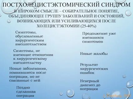 Постхолецистэктомический синдром по мкб 10 у взрослых