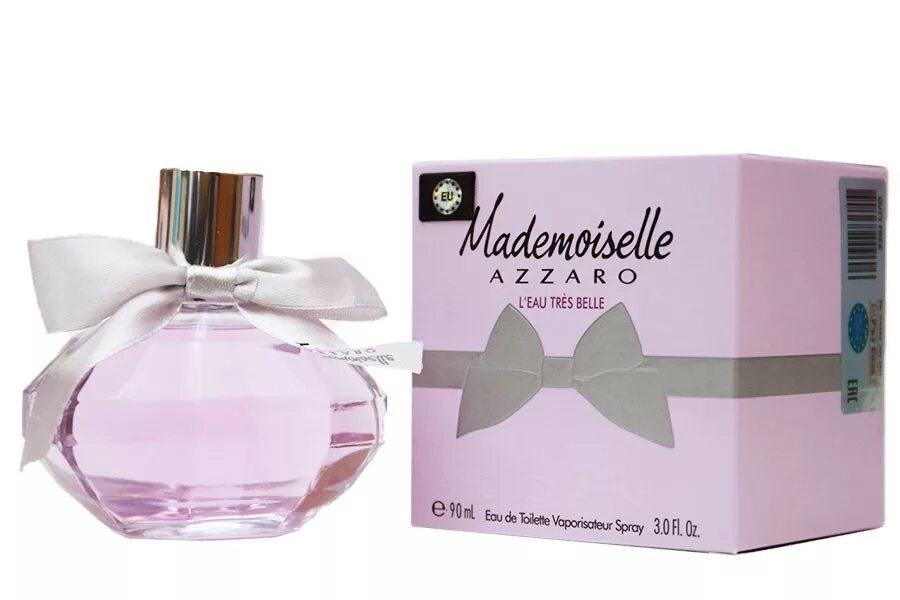 Туалетная вода mademoiselle azzaro. Туалетная вода Azzaro "Mademoiselle l’Eau tres Belle" 90 ml.. Azzaro Mademoiselle туалетная вода 90 мл. Азаро мадмуазель tres Belle. Madmuazel духи Azzaro l Eau.