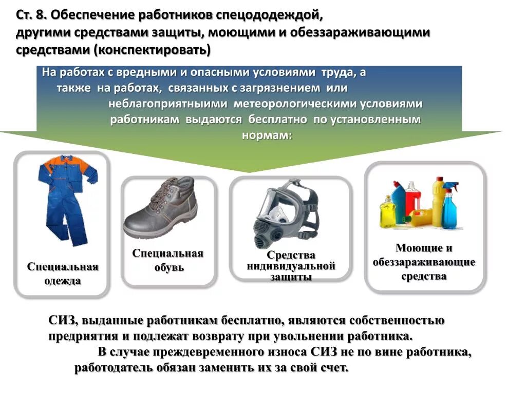 Обеспечение работников средствами индивидуальной защиты (СИЗ). Порядок обеспечения работников СИЗ на предприятии. Классификация СИЗ средств индивидуальной защиты на производстве. Средства коллективной и индивидуальной защиты (СКЗ И СИЗ.