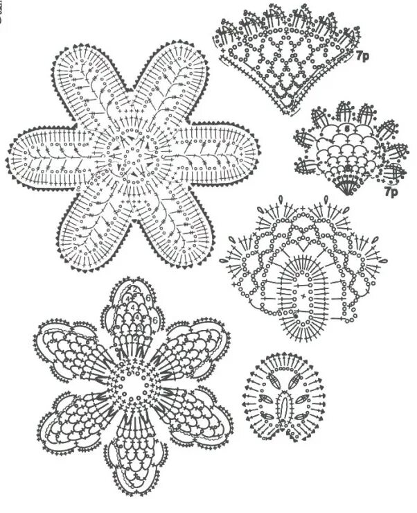 Ирландское кружево крючком схемы для начинающих. Вязание ирландского кружева крючком схемы с описанием для начинающих. Кружевные мотивы. Ирландское кружево крючком схемы для начинающих. Мотивы кружева.