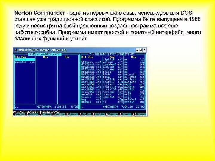 Norton Commander 5.0. Программная оболочка Norton Commander. Операционная оболочка Norton Commander. Интерфейс Norton Commander. Norton commander dos