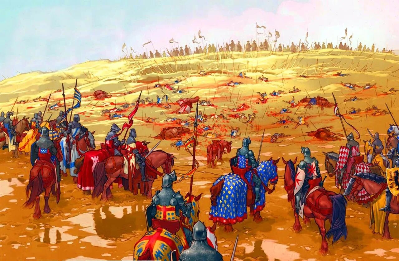 Картинка столетней войны. Битва при Креси 1346. Сражение при Креси в 1346. Креси 1346 битва.