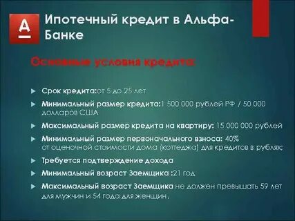 Кредит условия 2024