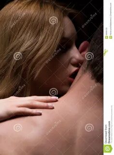 Woman Sensually Kissing Her Man Stock Image - Image of kiss, lips: 58085125