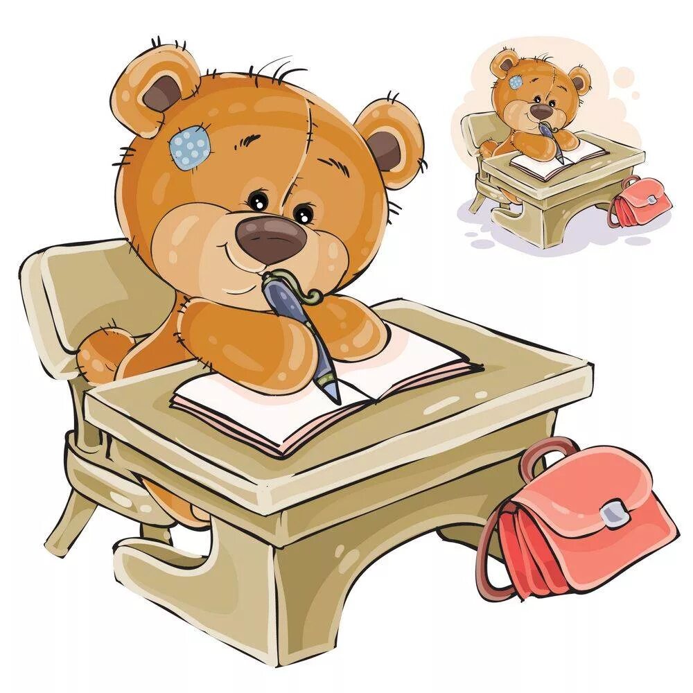 Училка и медведь читать. Медвежонок за партой. Мишка сидит на книжках. Мишка в школе. Мишка для детей.
