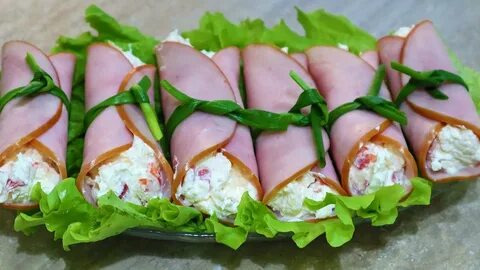 Рулет ветчина с плавленным сыром