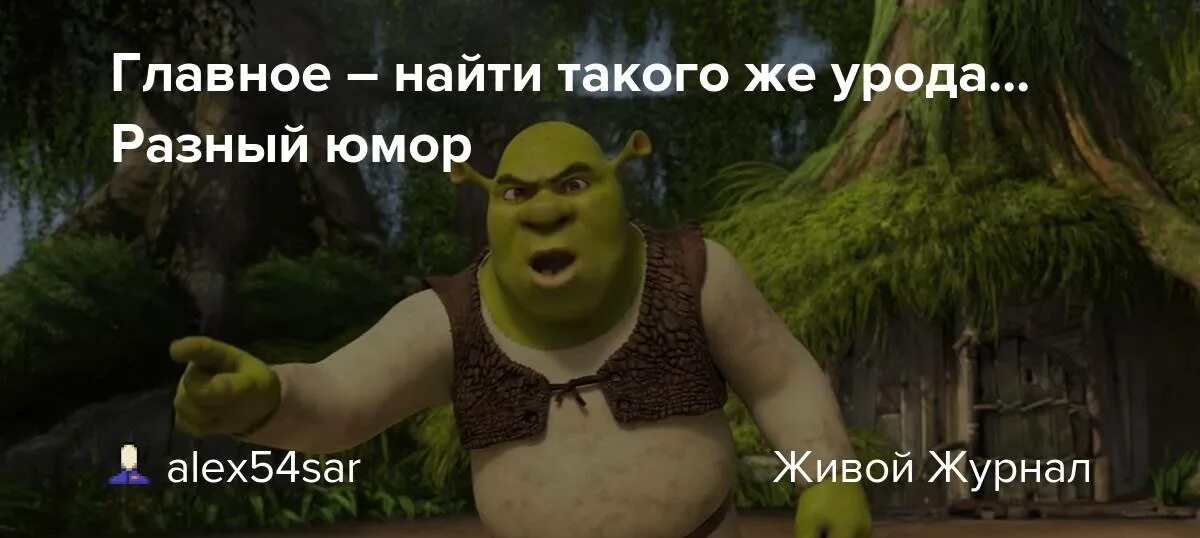 А я найду такого. Шрек главное найти такого же урода.