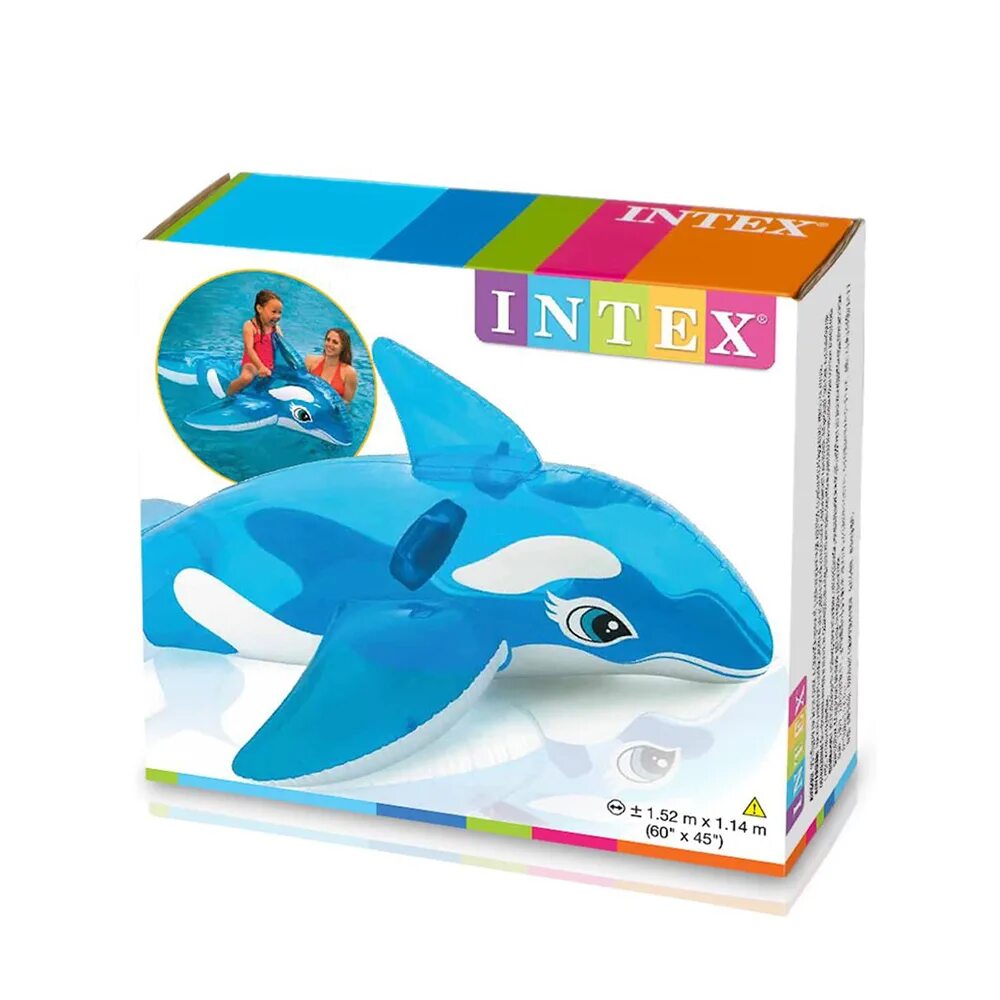 Надувная игрушка-наездник Intex Касатка. Надувной кит Intex 58523. Игрушка для плавания кит , 152 х 114 см, от 3 лет, (58523np) Intex. Игрушка Intex Касатка. Надувная касатка