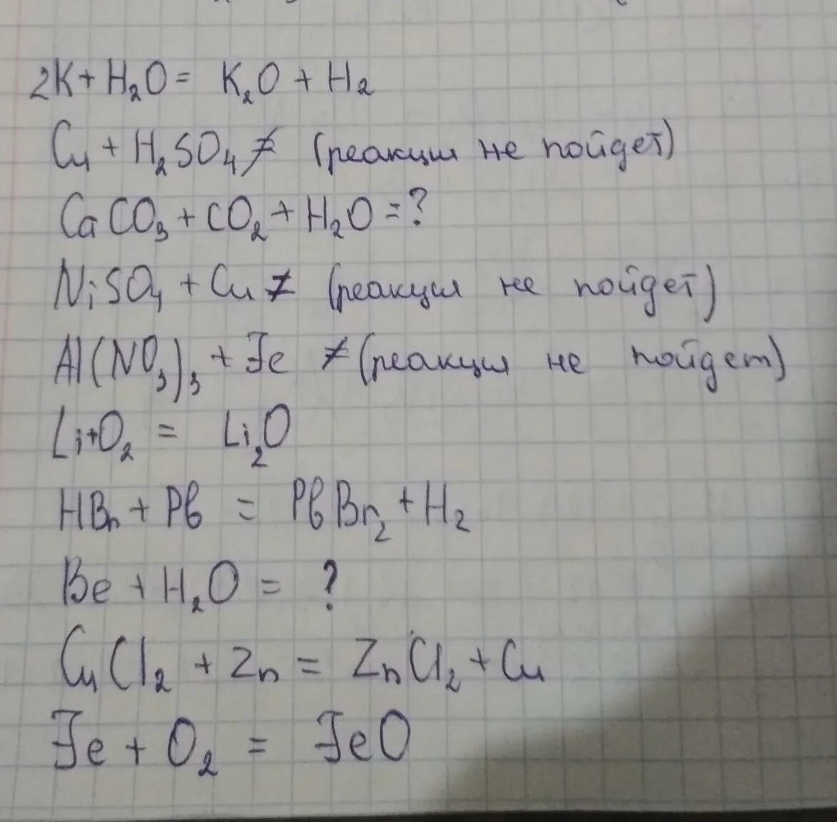 Закончите уравнение реакций k2o so2. K+h2o реакция. K+h2o допишите уравнение. Реакции с Fe no3 3. Допишите уравнение осуществимых реакций.