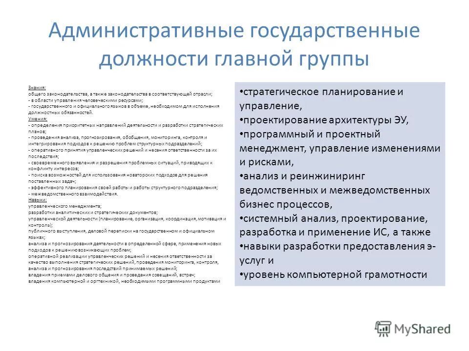 На работу в государственную с административным