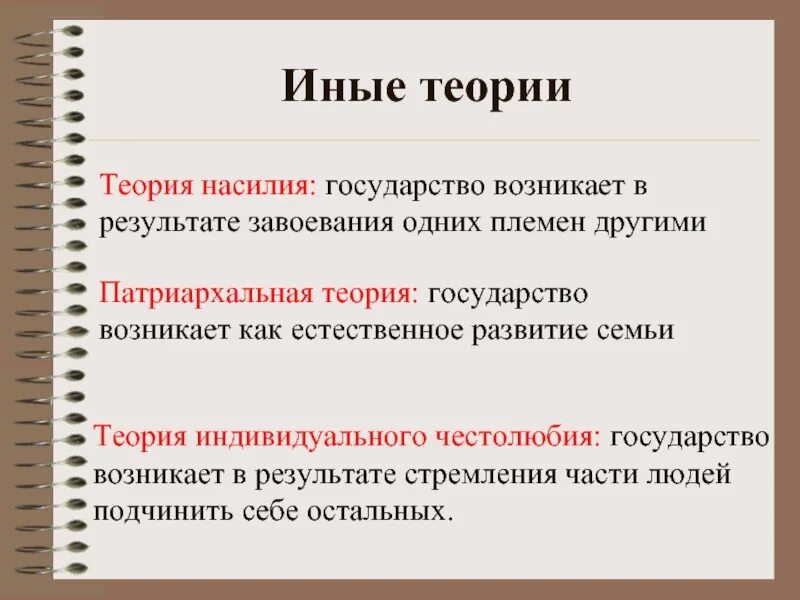 Теория согласно которой. Теория насилия происхождения государства.