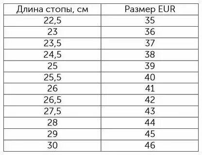 20 25 см какой размер