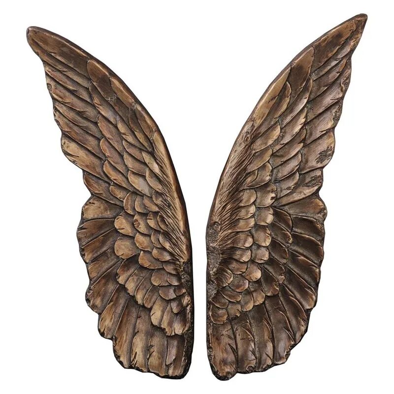 Панно "крылья". Крылья из папье маше. Деревянные крылышки. Коричневые крылья ангела. Деревянная скульптура птицы.