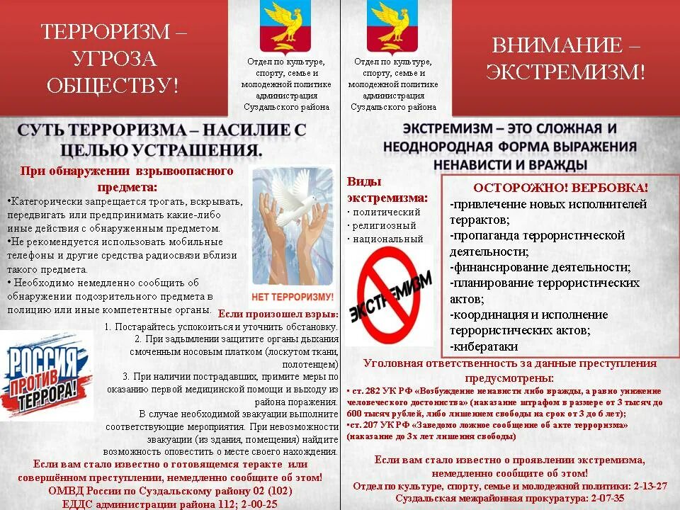 Работа по экстремизму и терроризму в школе