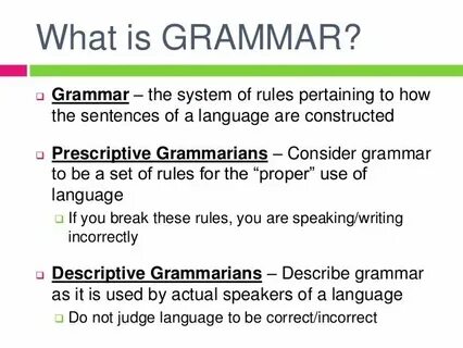 Grammars are