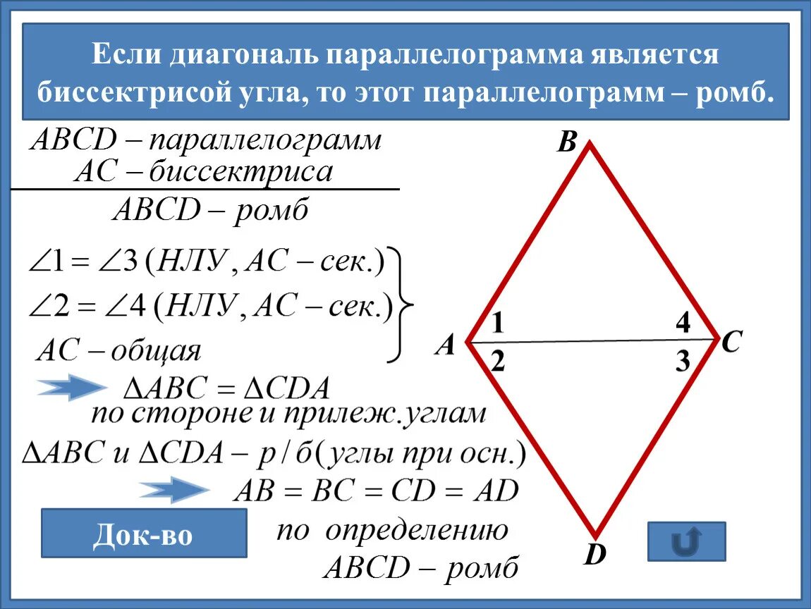 Диагонали квадрата являются биссектрисами его углов. Ромб для презентации. Если диагонали параллелограмма является биссектрисой. Диагонали параллелограмма биссектрисы. Диагональ ромба биссектриса.