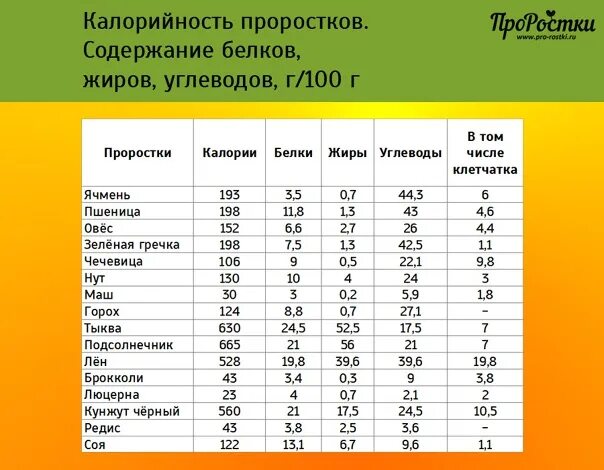 БЖУ пророщенных семян. В семенах белки, жиры. Энергетическая ценность проростков. Белки жиры углеводы.