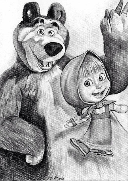 Руки рисовать маша и медведь. Маша и медведь рисунок. Маша и медведь зарисовки. Нарисовать Машу и медведя. Маша и медведь картинки для детей.
