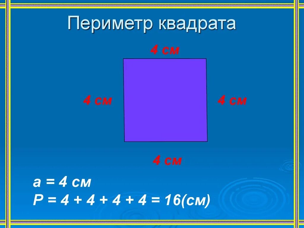 Урок по математике 2 класс квадрат. Нахождение периметра квадрата. Формула нахождения периметра квадрата 2 класс. Формула нахождения периметра квадрата 5 класс. Как находится периметр квадрата 4 класс.