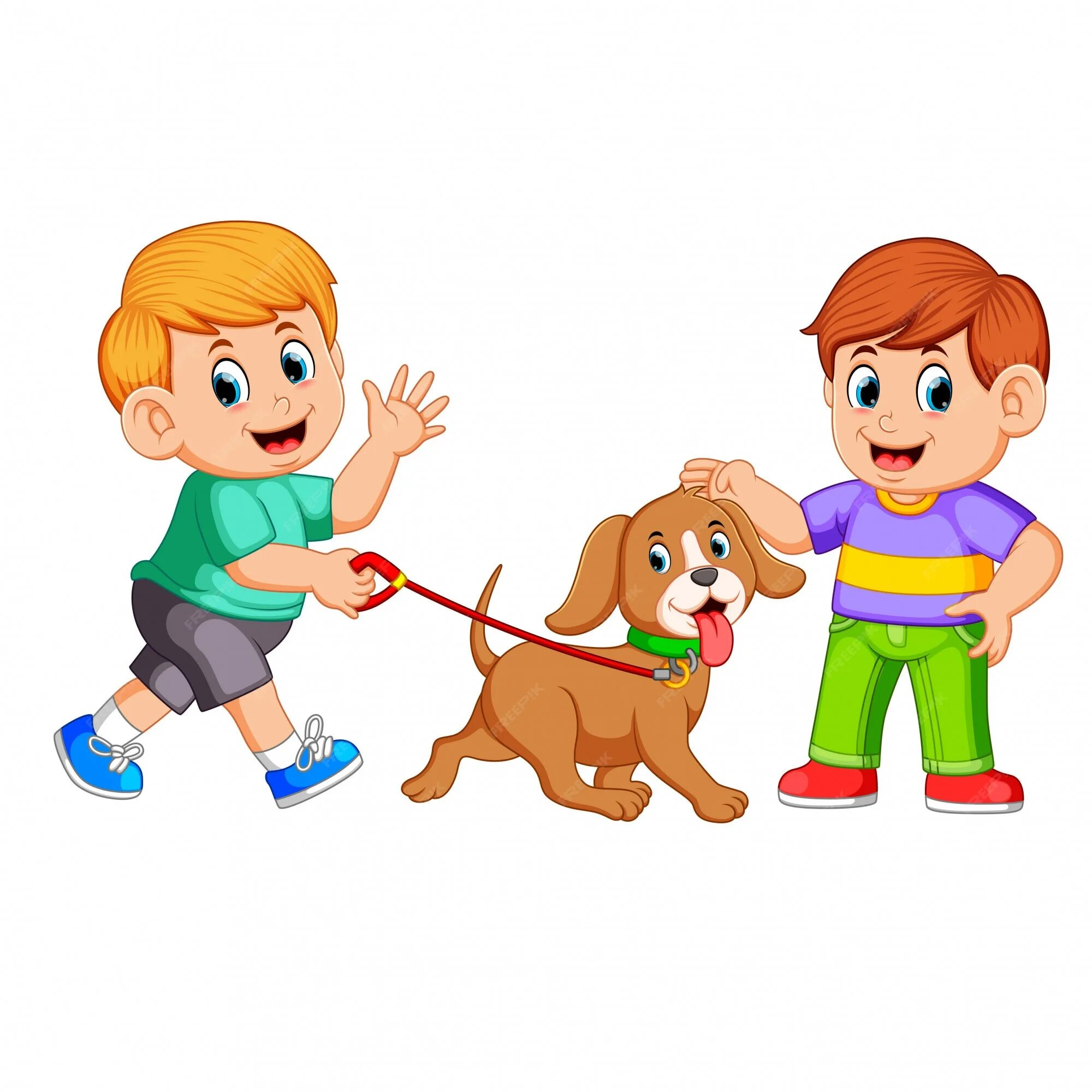 Два мальчика и собака. Мальчик гуляет с собакой рисунок. Мальчик гуляет. Мальчик с собакой вектор. Мальчик и две собаки