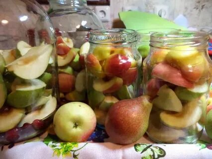 Компот из яблок и брусники на зиму