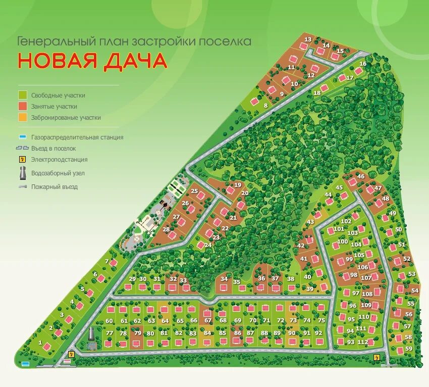 Карта дачного поселка