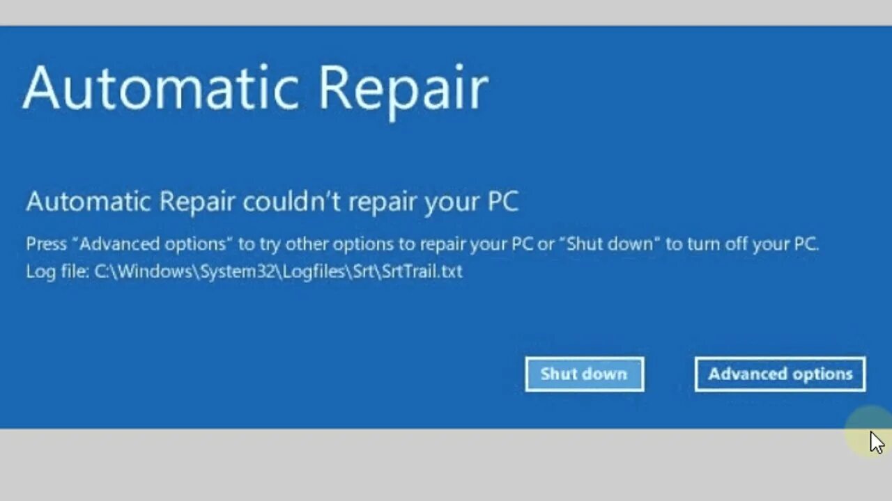 Srttrail txt windows 10. Automatic Repair и Startup Repair. System Repair Windows 10. Automatic Repair Windows 10 что делать. Ошибка при включении компьютера c\Windows\system32\logfiles srt SRTTRAIL.txt.