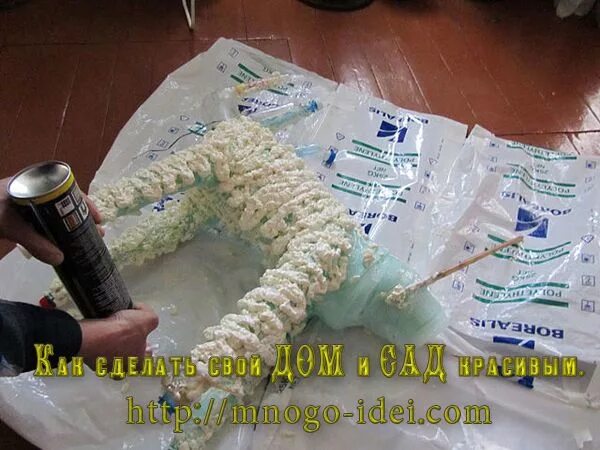 Улитка. Поделки для дачи своими руками, из монтажной пены. - Поделки для сада - 