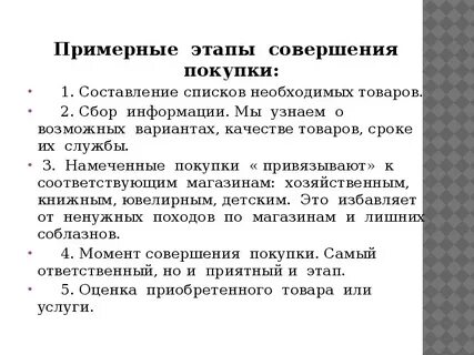 Характеристика покупок