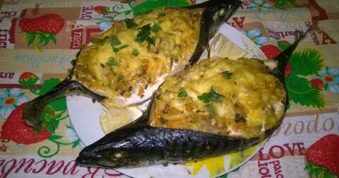 Рис с овощами и скумбрией