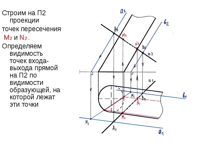 Найти проекцию точки. Проекция точки. видимость проекций точек. проекции точек пересечения прямой. видимость точек на чертеже.
