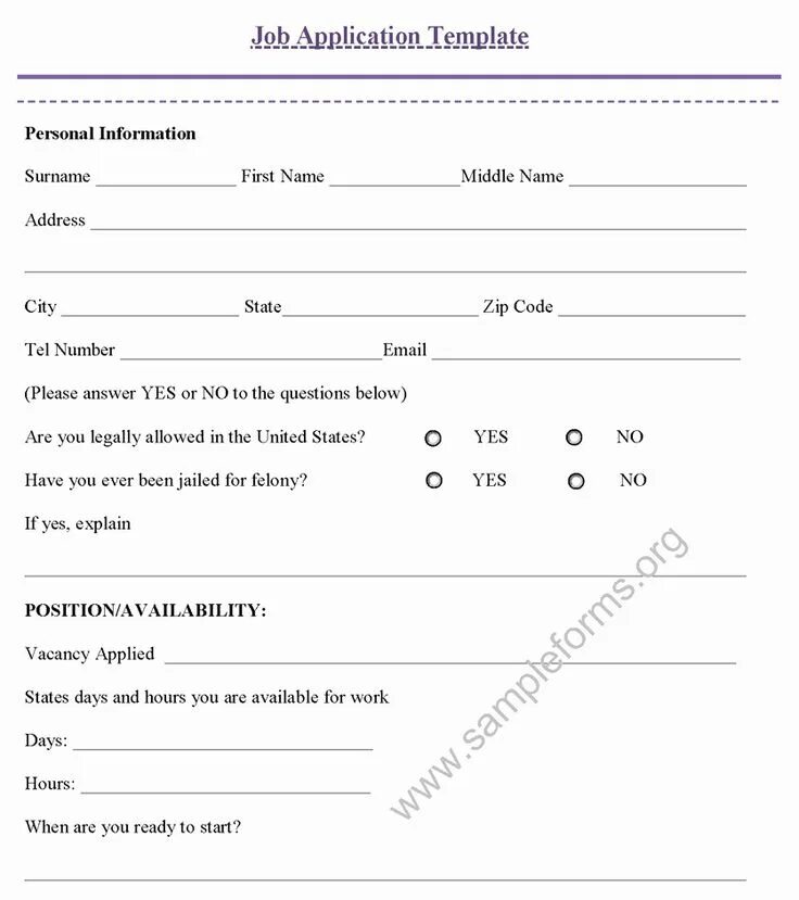 Job form. Job application. application form for the job. sample job application form образец. application template.