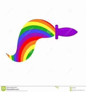 Anal Plug And Rainbow LGBT Tail. 