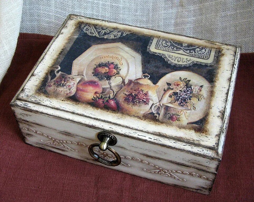 Винтажный декупаж. Декупажные коробки. чайная коробка декупаж. чайная коробочка декупаж. коробочка для чая декупаж.