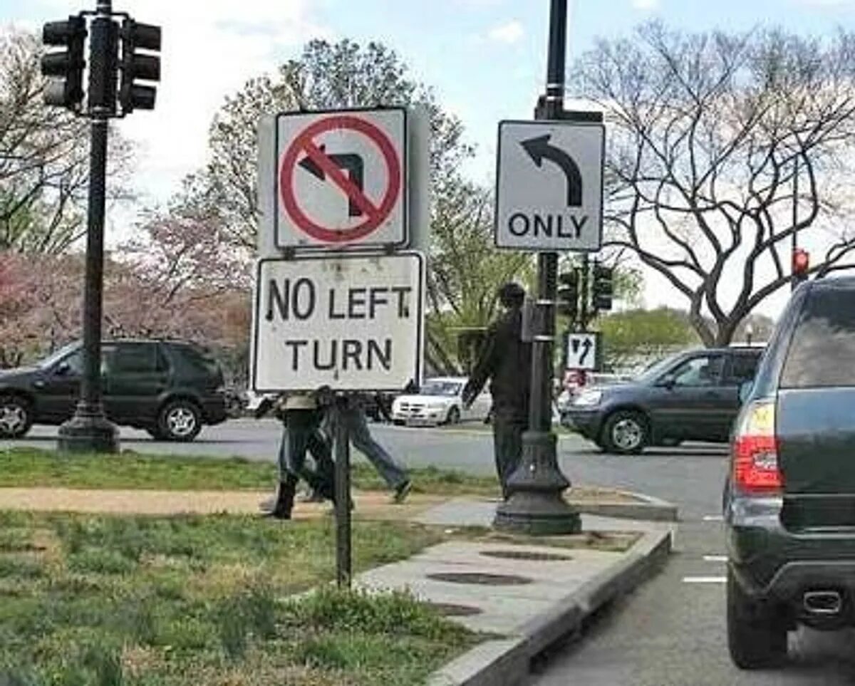 Left only sign. Left only sign