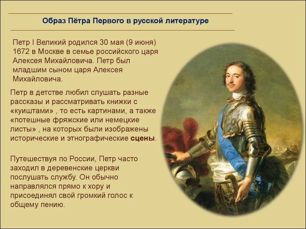 Сообщение о Петре 1. Образ внешности Петра первого.