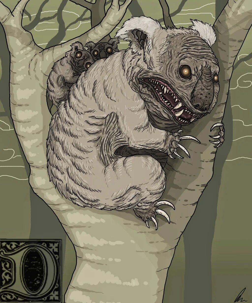 Мокрая коала почему. Страшная коала. Страшный Ленивец. Коала монстр.