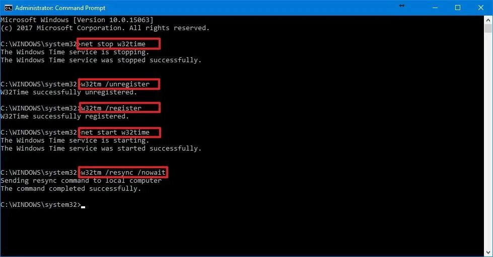 Timed commands