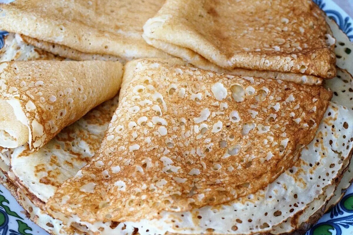 Ажурные блины без молока