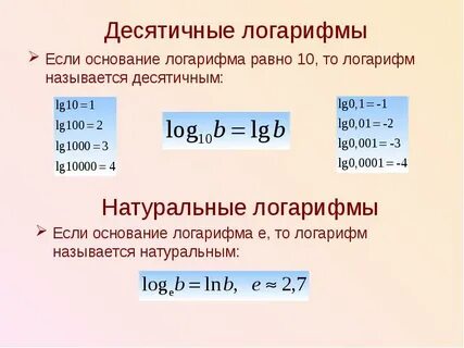 Какой логарифм называется натуральным