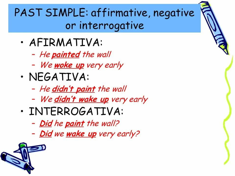 Affirmative negative interrogative short answers. Past simple. past simple affirmative. паст симпл interrogative. паст симпл негатив.