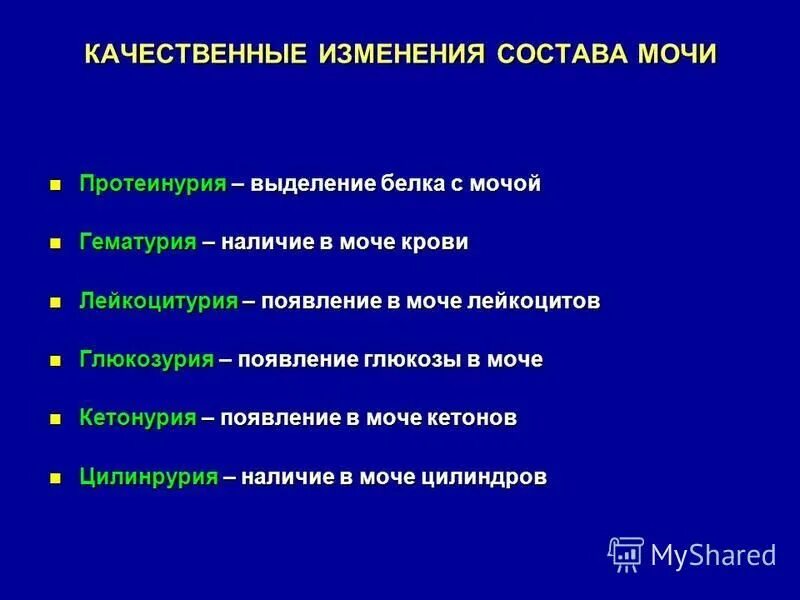 Выделение белков с мочой